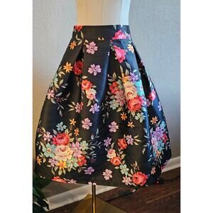 French Kiss Poofy‎ A line Boho Floral Box Pleated Mini Skirt Women Size S Multi